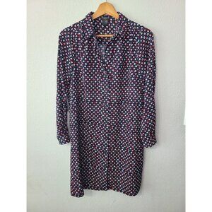Ann Taylor Dress Blue/ Multicolor Shirt Dress Size XSP Missing Belt